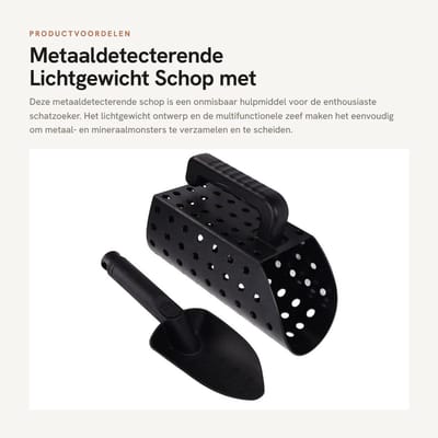 Dailygoods- Metaaldetectorschop Lichtgewicht - Multifunctionele Zeef - Zandzeef Scoop Tool - Ronde Gaten - Inclusief Schop Cover - Hoogwaardige ABS Materialen - Metaaldetector