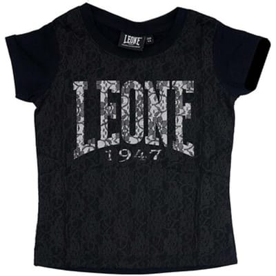 T-shirt Korte Mouw Leone 1947 Girl Short Sleeves Lace Pink Girl