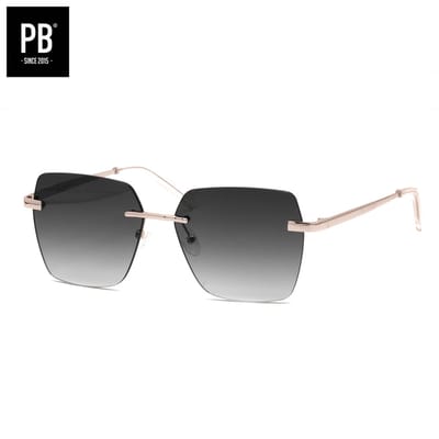 PB Sunglasses - Florence Grey - Zonnebril dames - Gepolariseerd - Randloze zonnebril - Oversized - Grote zonnebril