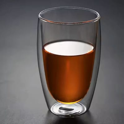 Glozini Dubbelwandig Koffieglas - 450ml - Set van 6 - Dubbelwandig Glas