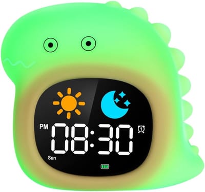 SNJY® Slaaptrainer Kinderen - Slaapwekker - Kinderwekker - Dinosaurus - Groen