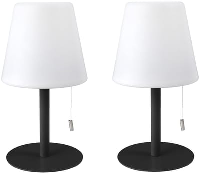 LED tafellamp - 2x - kunststof - RGB kleurenlamp - 30 cm - binnen en buiten - multi kleuren