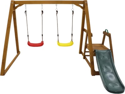 Babyschommel met frame - Kinderschommel peuterschommel - Binnen en buiten spelen - Met glijbaan klimladder