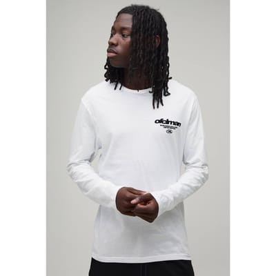 Officieel Gemerkt T-shirt Met Lange Mouwen | White | Size Medium