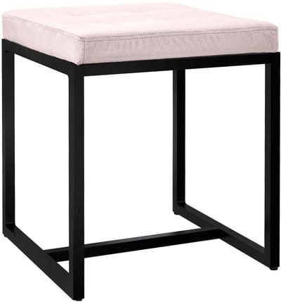 CLP Barci kruk met bekleding en zwart ijzeren frame Fluweel/creme