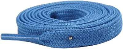2 Paar 1 cm Brede Dubbel Verdikte Platte Holle Veters voor Sneakers, Gym- en Sportschoenen, Ideaal voor Hardloopschoenen en Voetbalschoenen, Lichtblauw, 140 cm