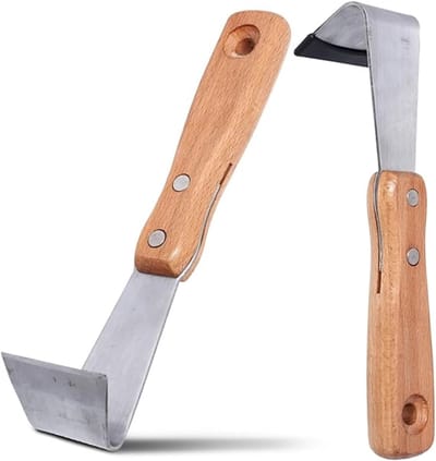 Schraper - 2-Delige Schorsverwijderaar Set met Houten Handvat – Scherpe Schorsschraper voor Fruitbomen, Tuin en Houtbewerking 19.5x5cm