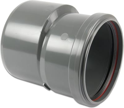 Verloopring excentrisch PVC-U 200 mm x 250 mm SN4 manchet x spie grijs KOMO/BENOR