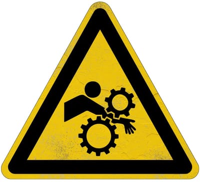 Intrekgevaar waarschuwingsbord | Sign Again materiaal | 15 cm