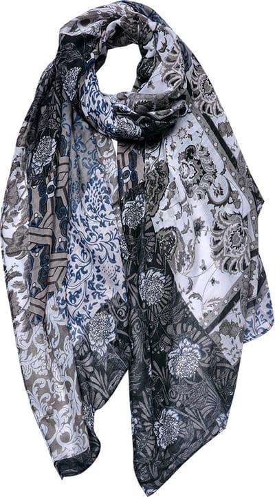 Juleeze Sjaal Dames Print 90x180 cm Zwart Grijs Synthetisch