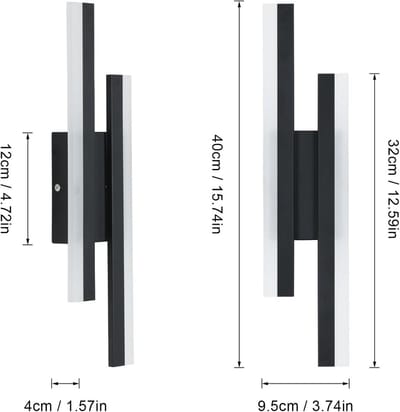 LED wandlamp 16 W 1800 lm zwart warm wit 3000K modern acryl