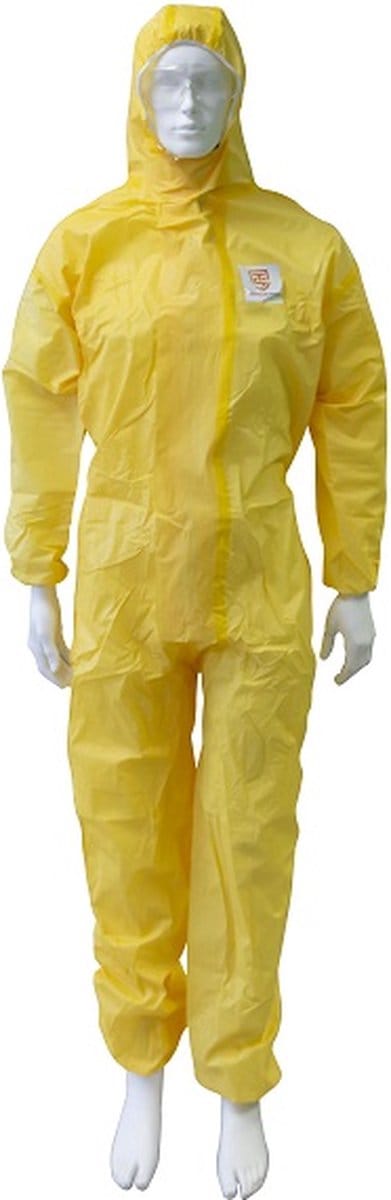 Technosafety Wegwerp Overall - Categorie 3 - Type 3/4/5/6 - Anti Statisch - Geel - Maat XL