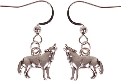 Oorbellen met Hangertje Huilende Wolf zilverkleurig 1,8cm