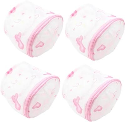 Waszakken Set - Kleding Netten - Fijne Was Beschermen - Dichtgebreid Gaas - 16x16cm 4 Stuks - Wit