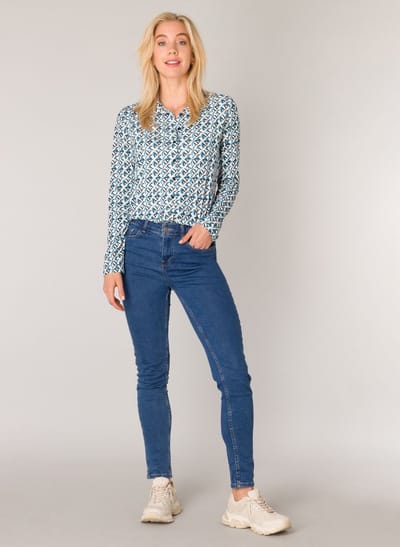 ES&SY Estrella Blouse - Steel Blue/Multi-Col - maat 40