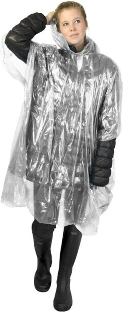 2 Stuks Regenponcho - Regenponcho Transparant - Wegwerp Poncho - Beschermende Poncho - Voor Volwassenen - LOUZIR