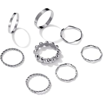 17km Punk Cool Hiphop Chaîne Anneaux Multi-Couche Ajustable Ouvert Bague de Doigt Ensemble Alliage Anneaux Homme Pour Femmes Fête Cadeau Bijoux