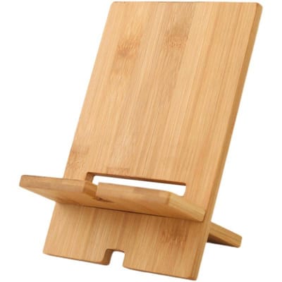 Desktop Bamboe telefoonhouder Praktische Houten smartphone oplaadstandaard Creatieve luie multifunctionele standaard geel