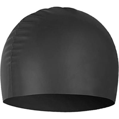 Bonnet de bain en Silicone à cheveux longs, pour femmes, hommes, adultes et enfants, chapeau noir