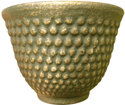 Florisens - Japans - Gietijzeren Theekopjes (set van 2) - Groen en goudkleur