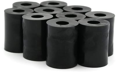 Allecto - Afstandsstukken - 10 x HD-polyethyleen - M6 rond - Afstandshulzen - Ideaal voor afstanden tussen onderdelen - Zwart