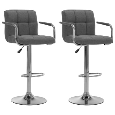vidaXL - Barstoelen - 2 - st - stof - lichtgrijs