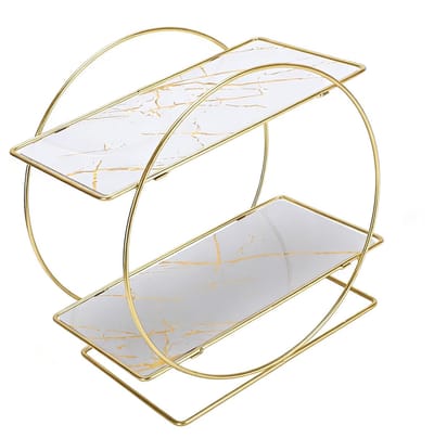 Dailygoods- Badkamerteller 2-laags - Organizer - IJzeropslag - Cosmetica - Huidverzorgingsproducten - Ruimtebesparend - Opbergplank
