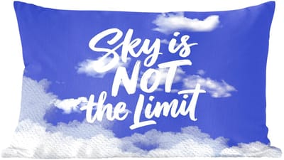 Sierkussens - Kussentjes Woonkamer - 60x40 cm - Sky is not the limit - Blauwe lucht - Wolken
