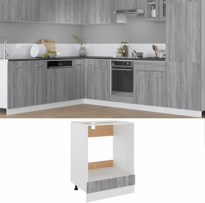 Ovenkast Keuken - Onderbouw Kast - Oven Plaatsen - Stabiele Constructie - 60x46x81.5 cm - Grijs Sonoma