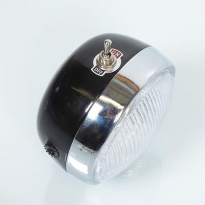 rsm koplamp voor auto mbk rond zwart en chroom 133mm nieuw