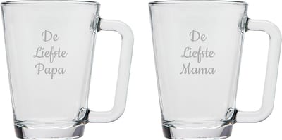 Gegraveerde theeglas 26cl De Liefste Mama-De Liefste Papa