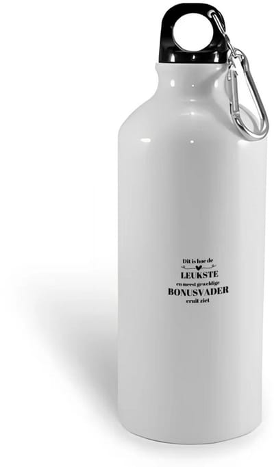 Hacebo® - dit is hoe de leukste en meest geweldige bonusvader eruit ziet waterfles - Papa - meest leukste bonusvader - vader cadeautjes - vaderdag - verjaardag - geschenk - kado - vader artikelen - water fles - 400ML