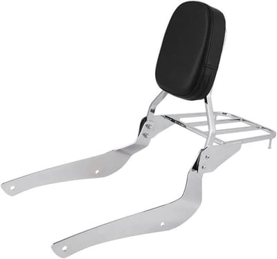 Passagierskussen Motor - Zijsteun Rugsteun - Comfortabel Reizen - Inclusief Bagagedrager - 3.8 kg - Zwart