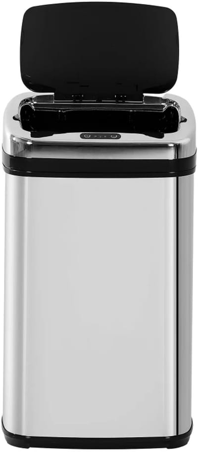 Sensorafvalbak van 30 Liter - Prullenbak met Sensor - Afvalbak met Bewegingssensor - Waterdichte - Roestvrij Staal - voor Keuken, Slaapkamer of Kantoor - Zilver