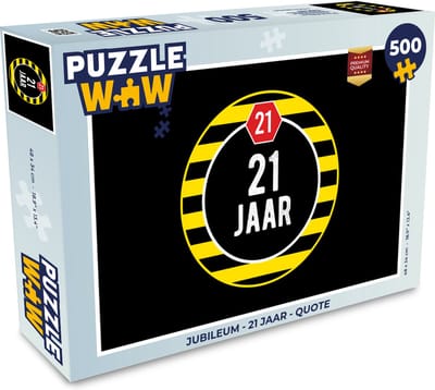 Puzzel Jubileum - 21 jaar - Quote - Legpuzzel - Puzzel 500 stukjes