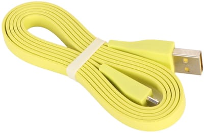 Dailygoody - Snoervervanging - Micro USB kabel - Duurzaam PVC materiaal - Fluorescerend geel - Compatibel met UE Boom - 1,2 meter