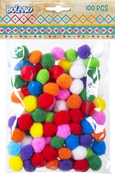 BOLAND BV - 100 meerkleurige pompons 2 cm voor feestdecoratie