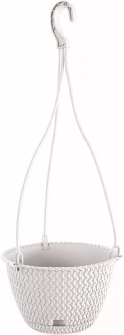 Prosperplats Hangende bloempot Splofy - wit - kunststof - 23 cm - met schotel - plantenpot