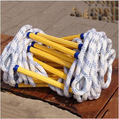 Noodladder - Reddingskabel - Veilig Ontsnappen - Antislip Treden - 12 meter - Zwart