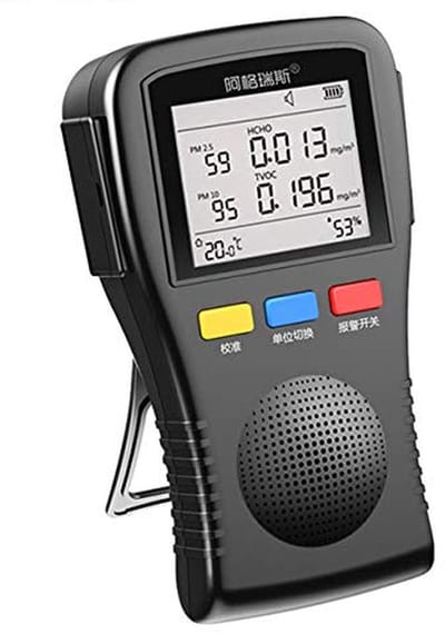 Luchtkwaliteit Meter - Stofmeter Formaldehyde - Binnenmilieu Controleren - Real-time Meting - PM2.5 PM10 - Zwart