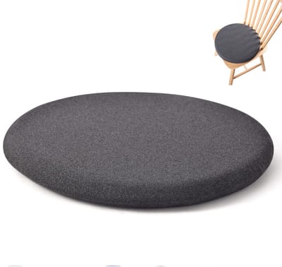 Rond zitkussen - Dubbelzijdig zitkussen - Memory foam stoelkussen - Buitenstoelkussen - Wasbaar stoelkussen - 30x 30x3cm - Zacht en comfortabel - Afneembaar - Geschikt voor binnen, buitentuin, auto, kantoor - Grijs