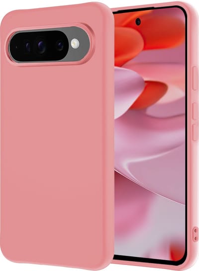 Hoesje - Geschikt voor Google Pixel 9 Pro - Sterk & Shockproof - Hoes Cover - Siliconen Case - Lichtroze