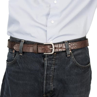 Leren Riem Donkerbruin Van 3 cm Breed - Dames Riem Of Heren Riem - Maat 125 (Taille tot 110 cm)