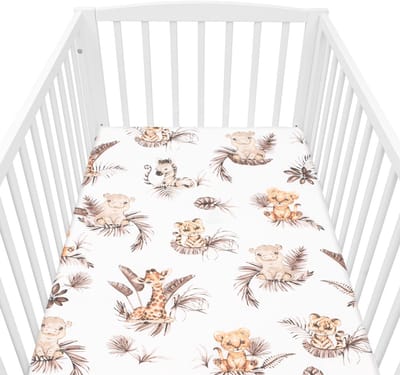 New Baby Safari katoenen hoeslaken 120x60 cm - Ledikantlaken