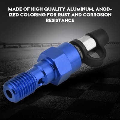 M10x1.0mm Moto Frein Maître Cylindre Étrier Vis de Purge Nipple Boulon Banjo Capuchon Anti-Poussière Bleu bleu