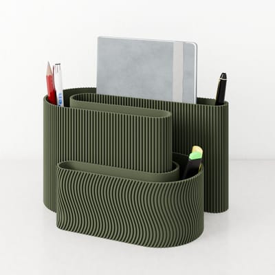Fleuriek - Bureau organizer Groen - Kleurrijke desk organizer - Organizer bakjes met pennenbakje voor kantoor - Decoratieve bureau opberger of pennenhouder
