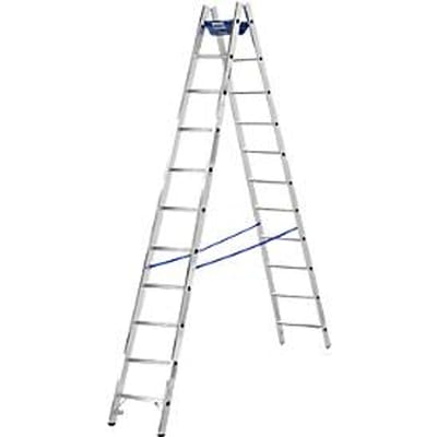 Dubbele trapladder, 2 x 10 sporten, + toolbag GRATIS