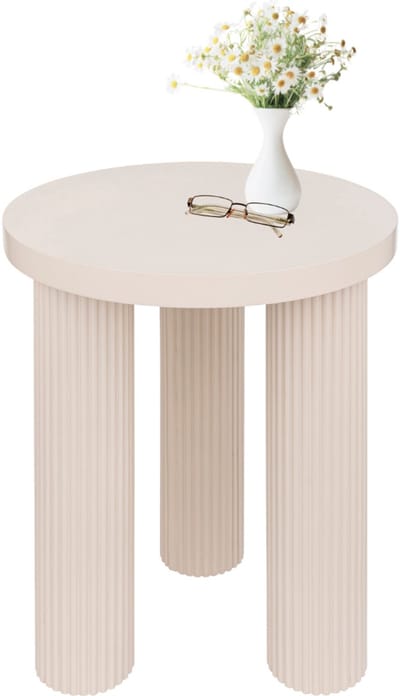 MISOU Bijzettafel - Rond - Koffietafel - Modern - Beige - Nude - 40cm - MDF - DUNE