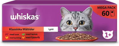 Natuurlijk Maaltijden voor Katten - Complete en Uitgebalanceerde Natvoer in Gelei (60 Verse Zakjes, 4 Soorten)