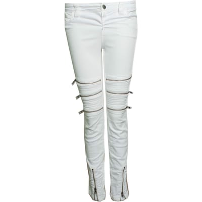 CLOSED, witte bikerjeans met ritsen